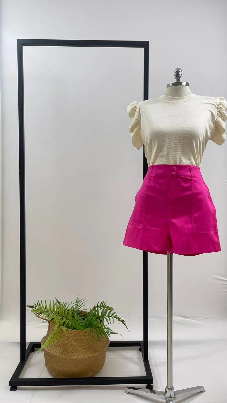 SHORT BOLSO PASSANTE COTTON SATIN